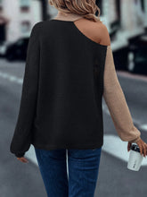 Two Tone Asymmetrical Neck Tee